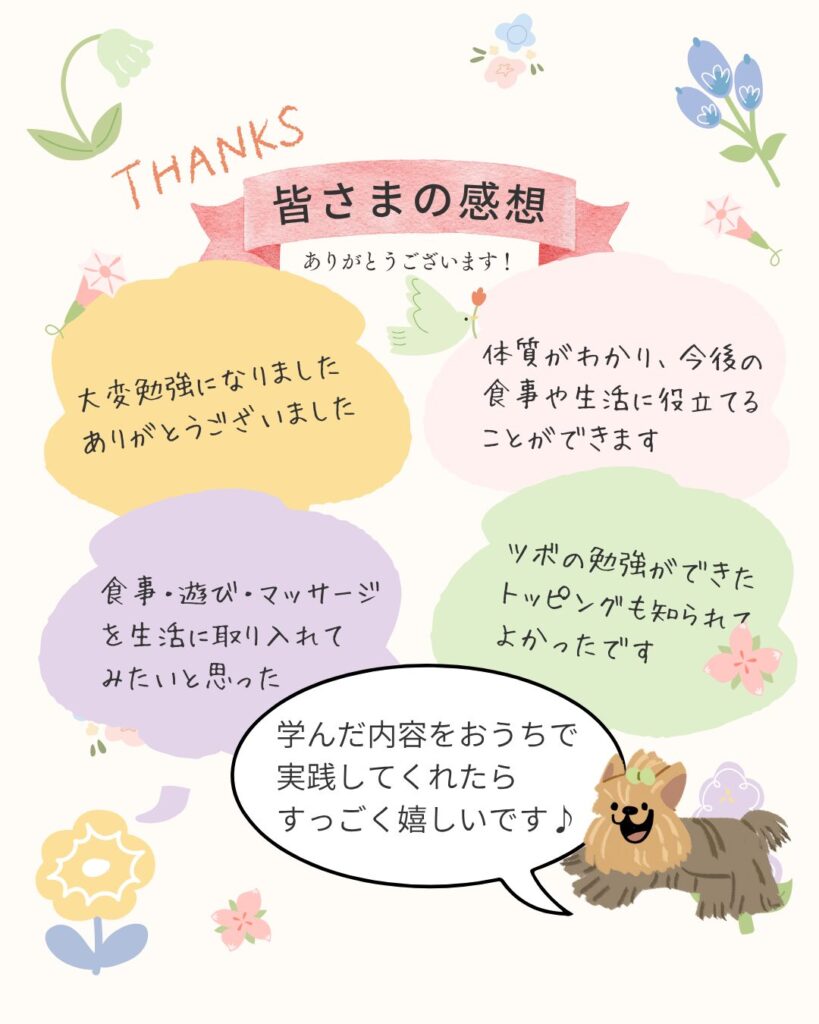 みずほ動物病院の東洋医学セミナーの参加者の感想その2